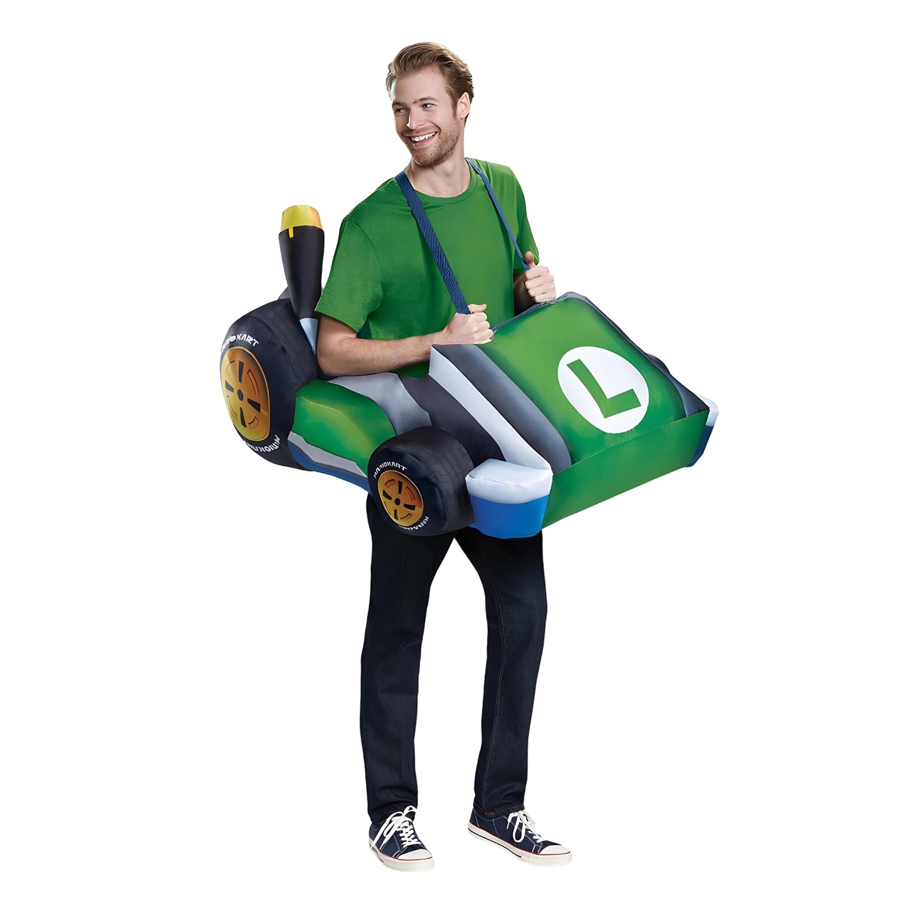 Mario Kart Luigi Inflatable Adult Costume | One Size