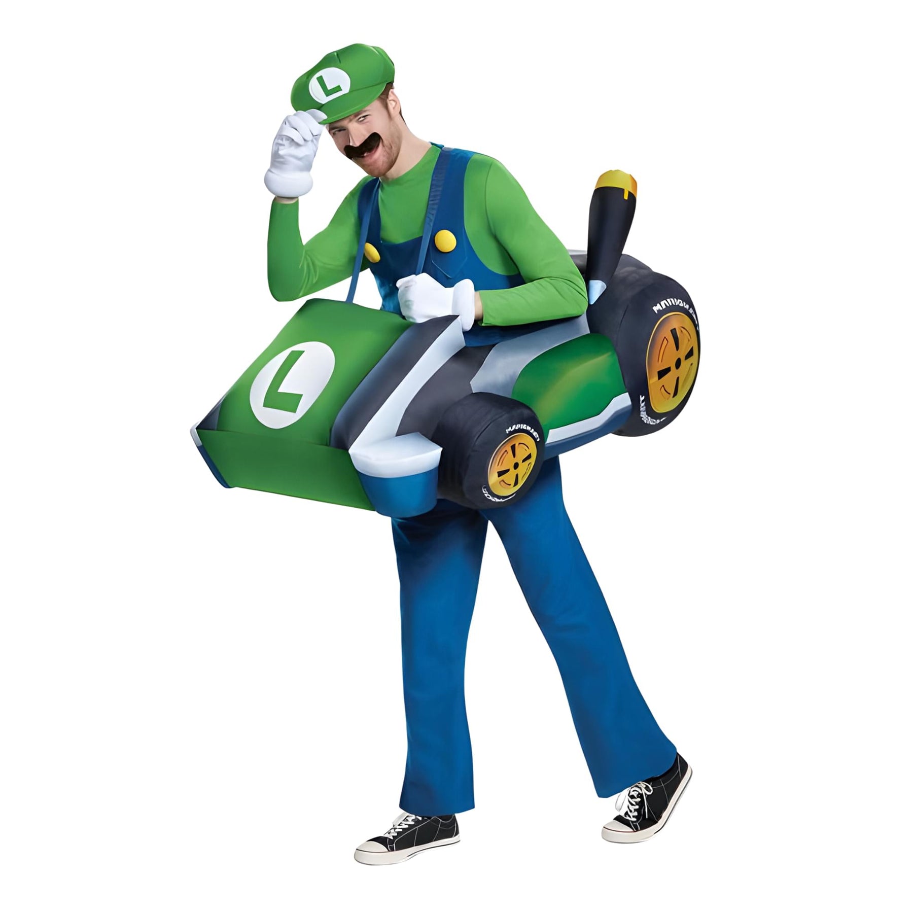 Mario Kart Luigi Inflatable Adult Costume | One Size