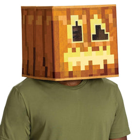 Minecraft Jack 'O Lantern Block Head Glow In The Dark Costume Mask