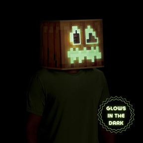 Minecraft Jack 'O Lantern Block Head Glow In The Dark Costume Mask