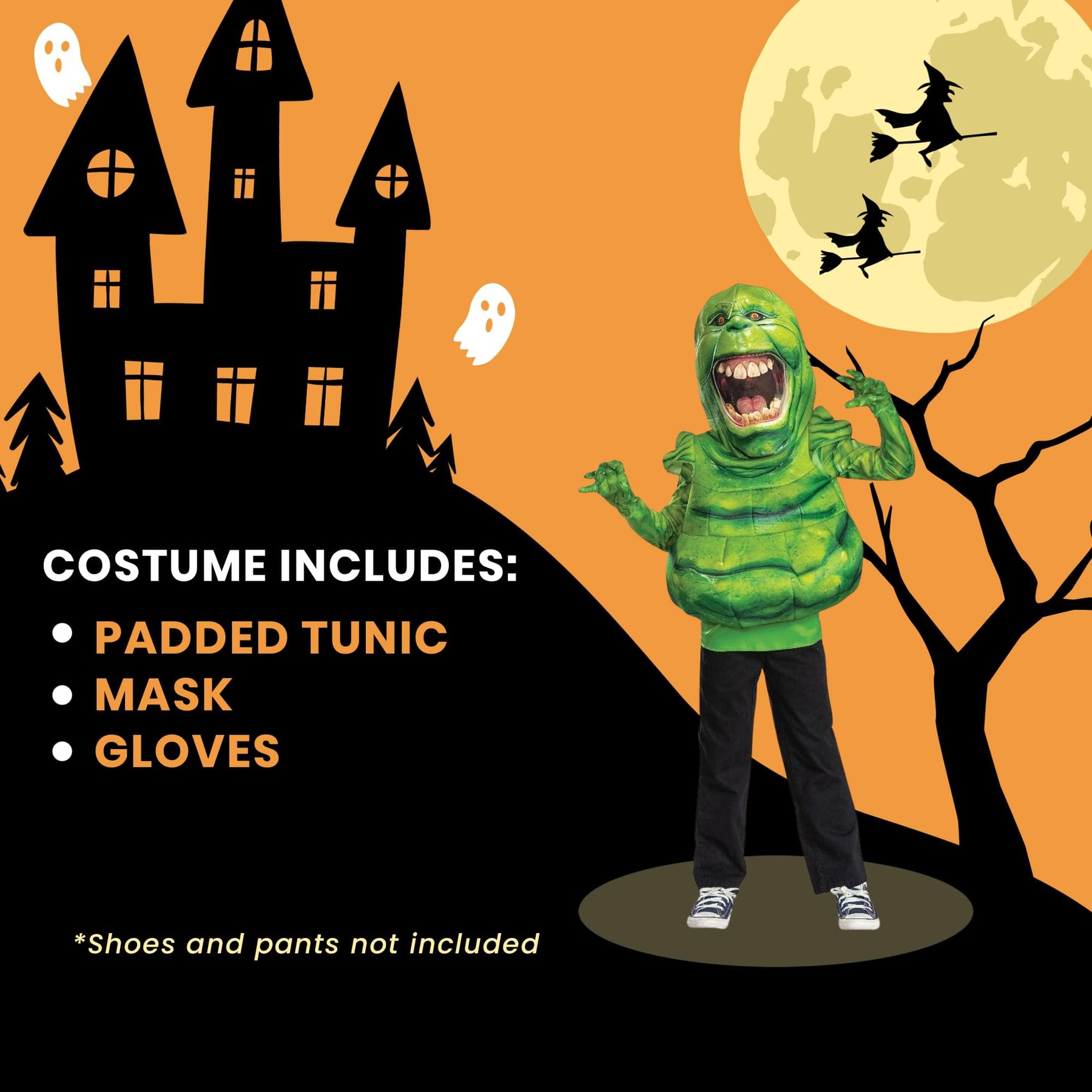 Ghostbusters Frozen Empire Slimer Child Costume | One Size Fits Up To Size 14