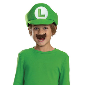 Super Mario Bros. Luigi  Hat and Mustache Child Costume Kit