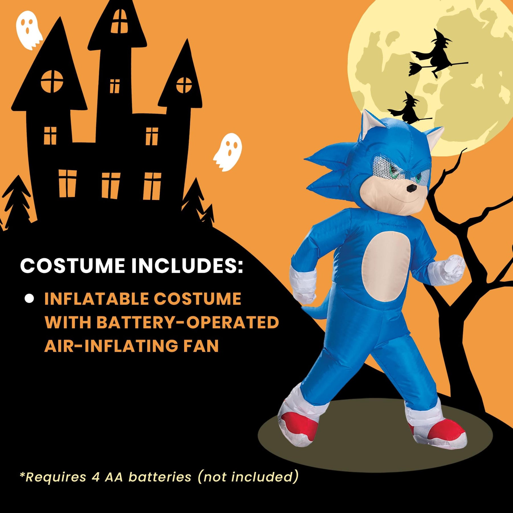 Sonic The Hedgehog Inflatable Sonic Child Costume | One Size Fits Most