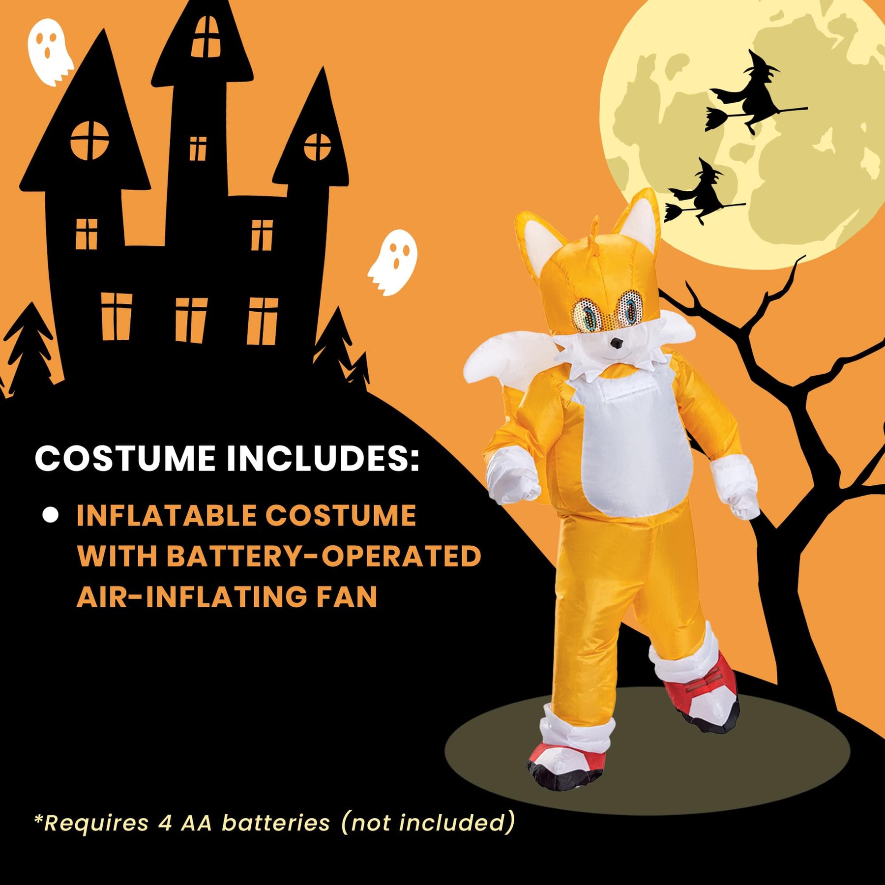 Sonic The Hedgehog Inflatable Tails Child Costume | One Size Fits Most