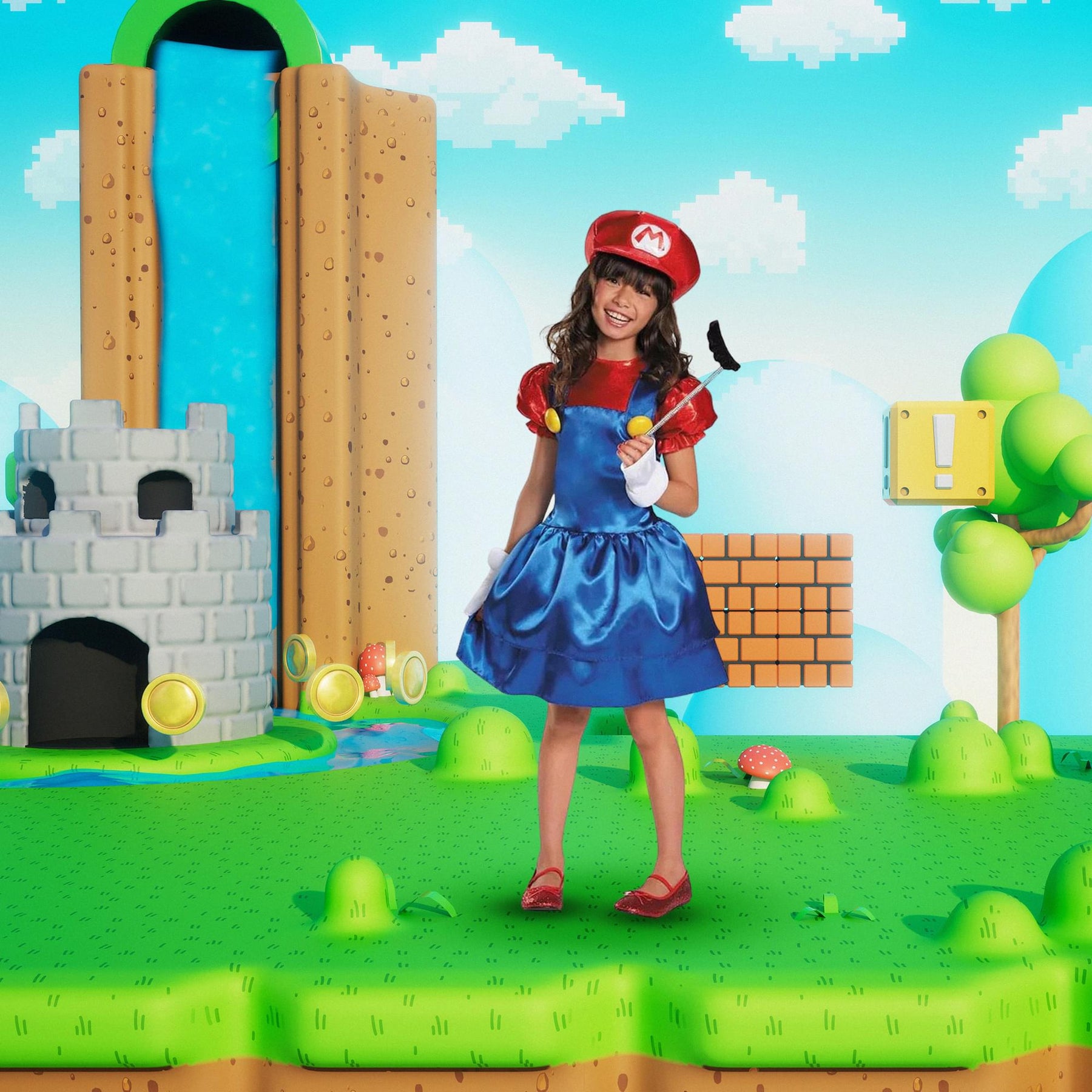 Nintendo Super Mario Bros Girl's Mario Costume Dress