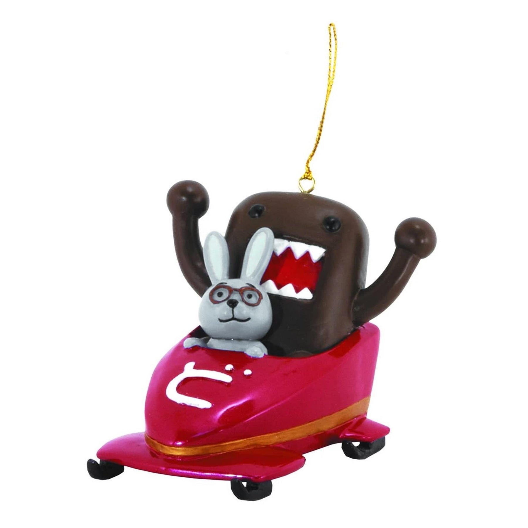 Domo Holiday Ornament: Bobsledding Domo & Mr. Usaji