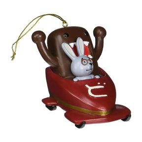 Domo Holiday Ornament: Bobsledding Domo & Mr. Usaji