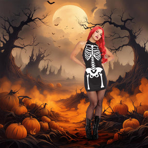 Glow-In-The-Dark Skeleton Women's Costume Dress