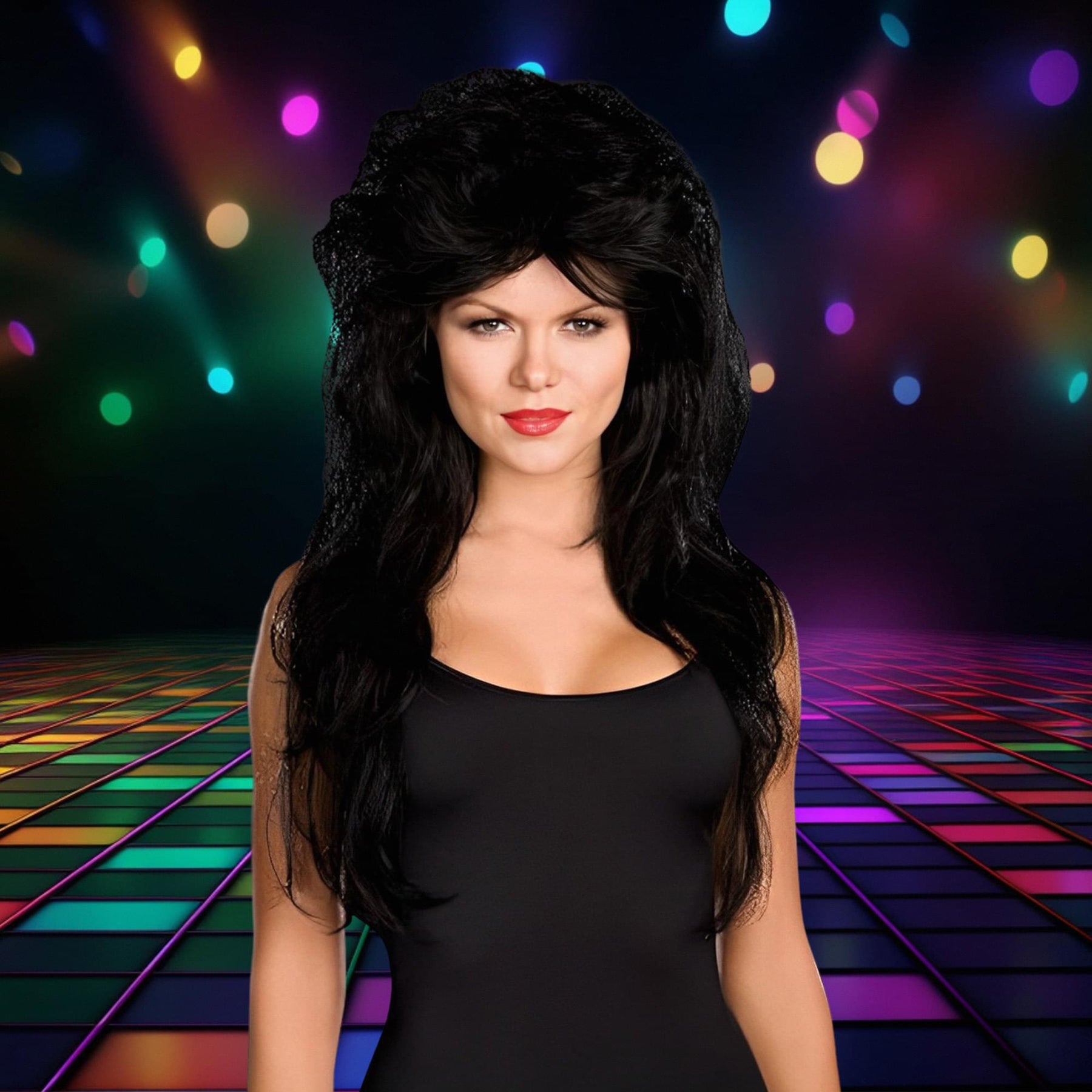 Sexy Black Rocker Costume Wig