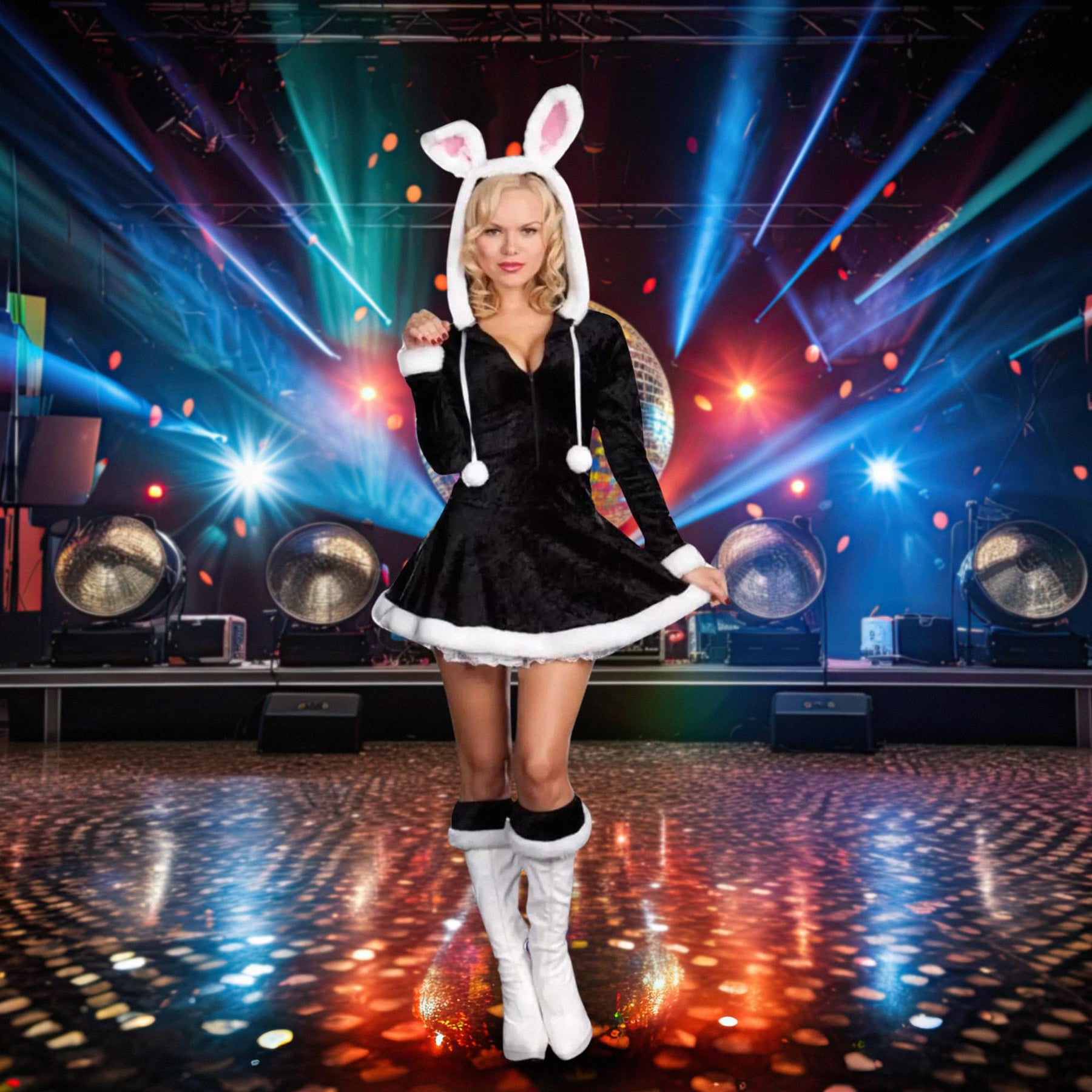 Sexy Hip To The Hoppity Snow Bunny Costume Adult