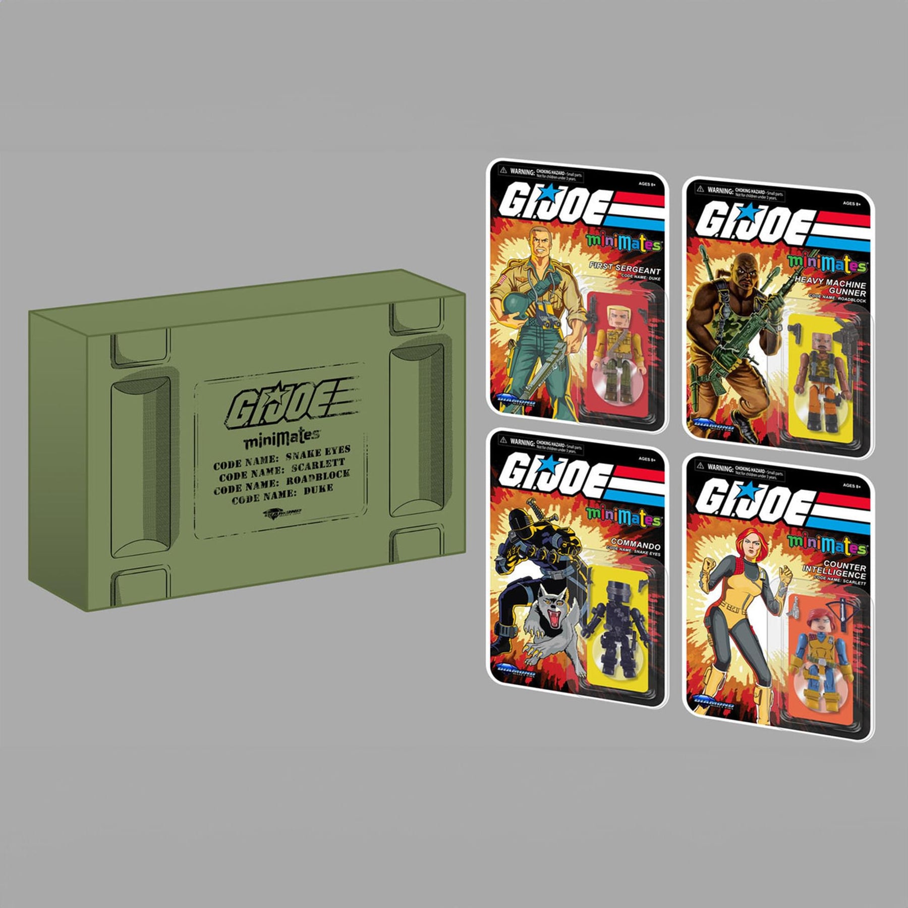 GI Joe Minimates Series 1 Box Set | Snake Eyes, Scarlett, Duke, Roadblock