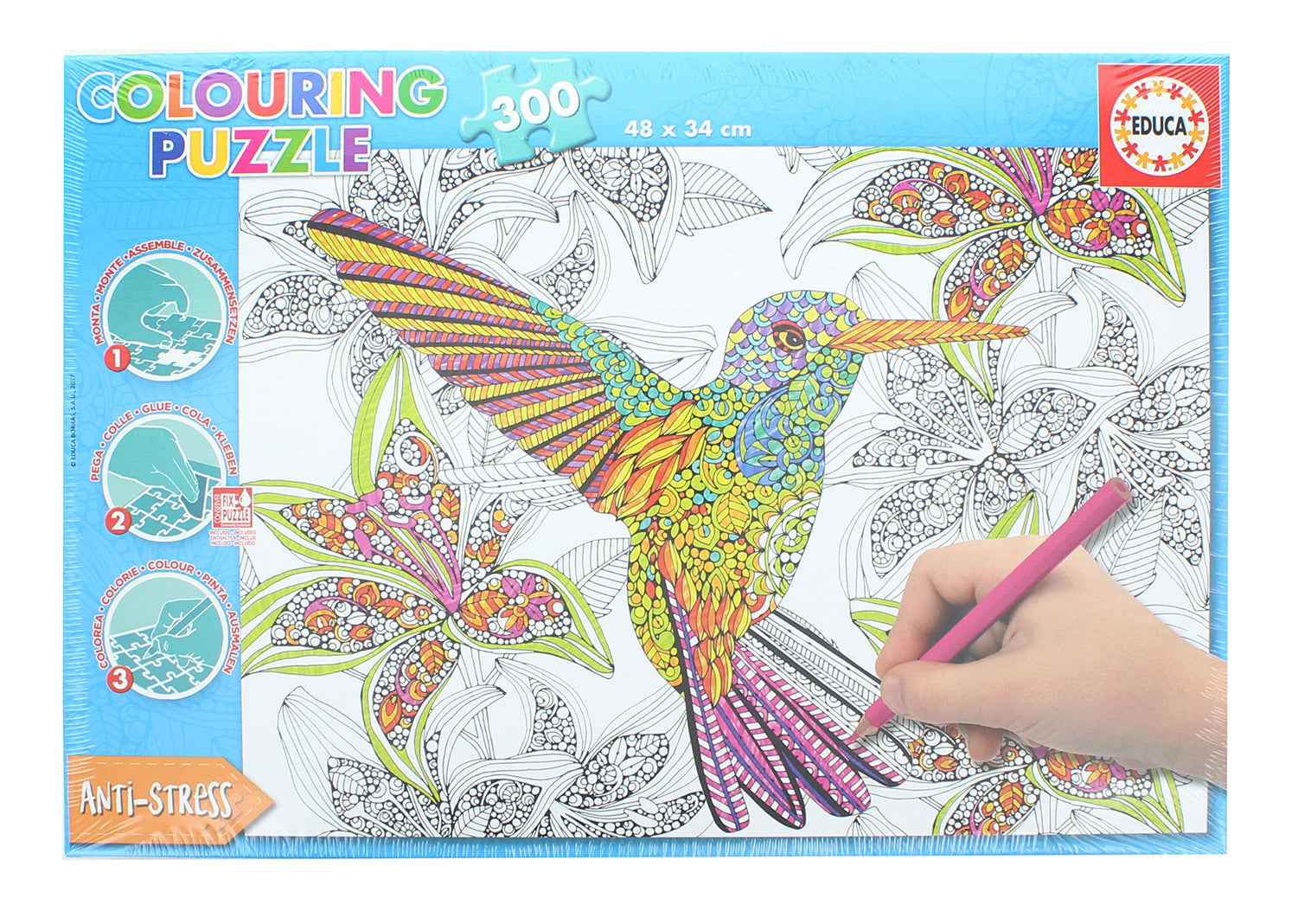 Hummingbird 300 Piece Coloring Jigsaw Puzzle