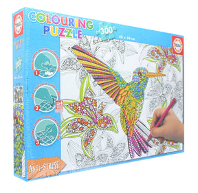 Hummingbird 300 Piece Coloring Jigsaw Puzzle