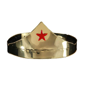 Wonder Gold & Red Star Adjustable Costume Crown Adult