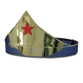 Wonder Gold & Red Star Adjustable Costume Crown Adult