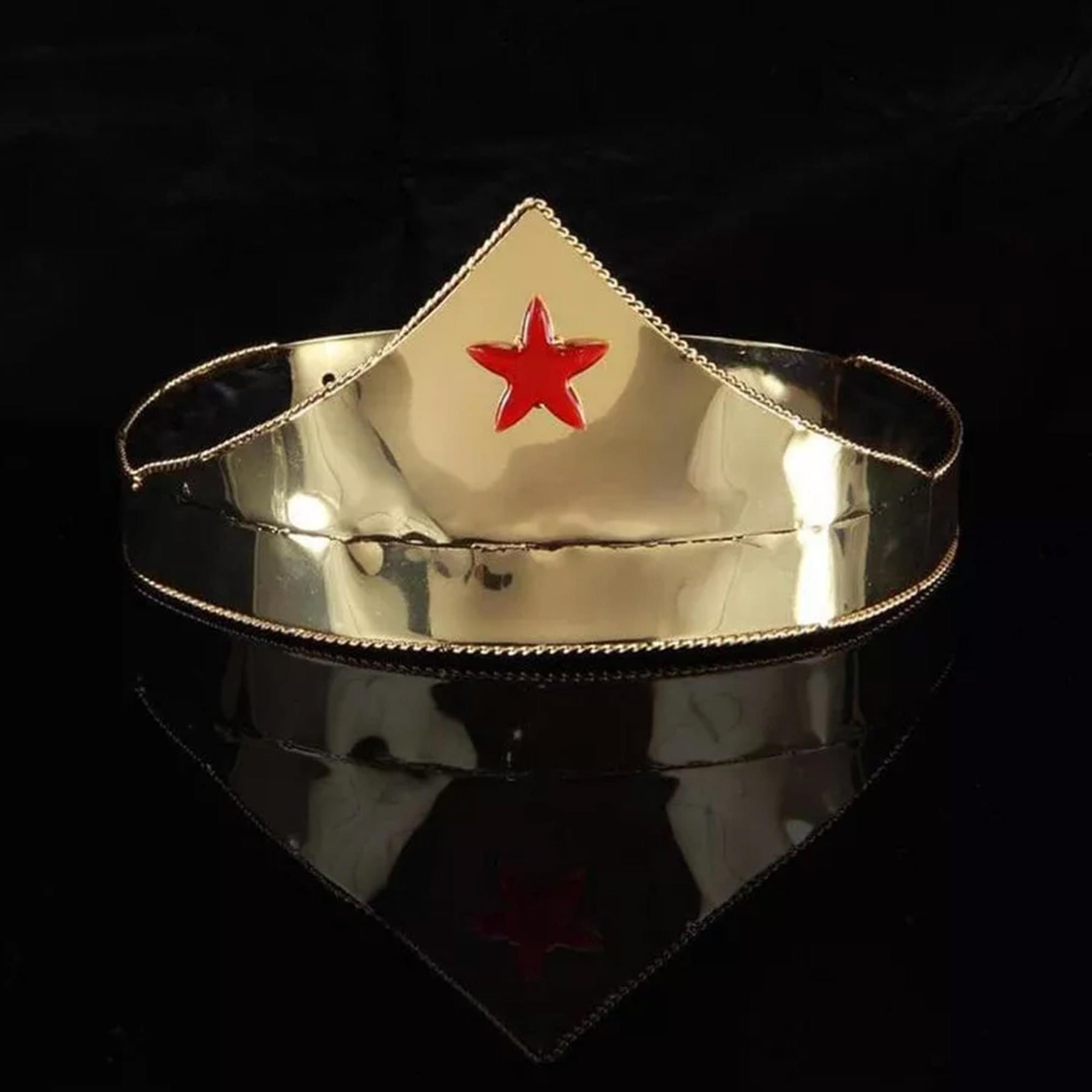 Wonder Gold & Red Star Adjustable Costume Crown Adult