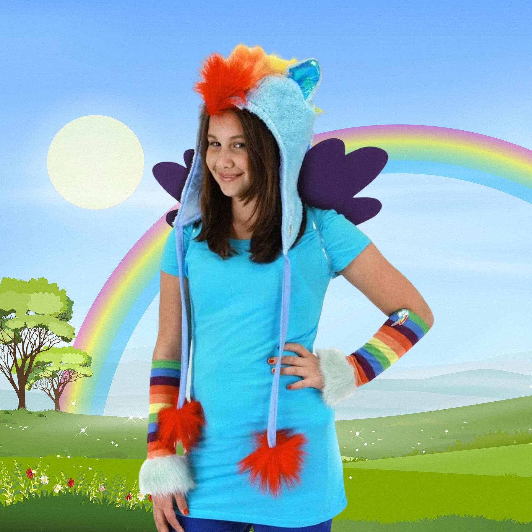 My Little Pony Rainbow Dash Hoodie Hat Costume Accessory