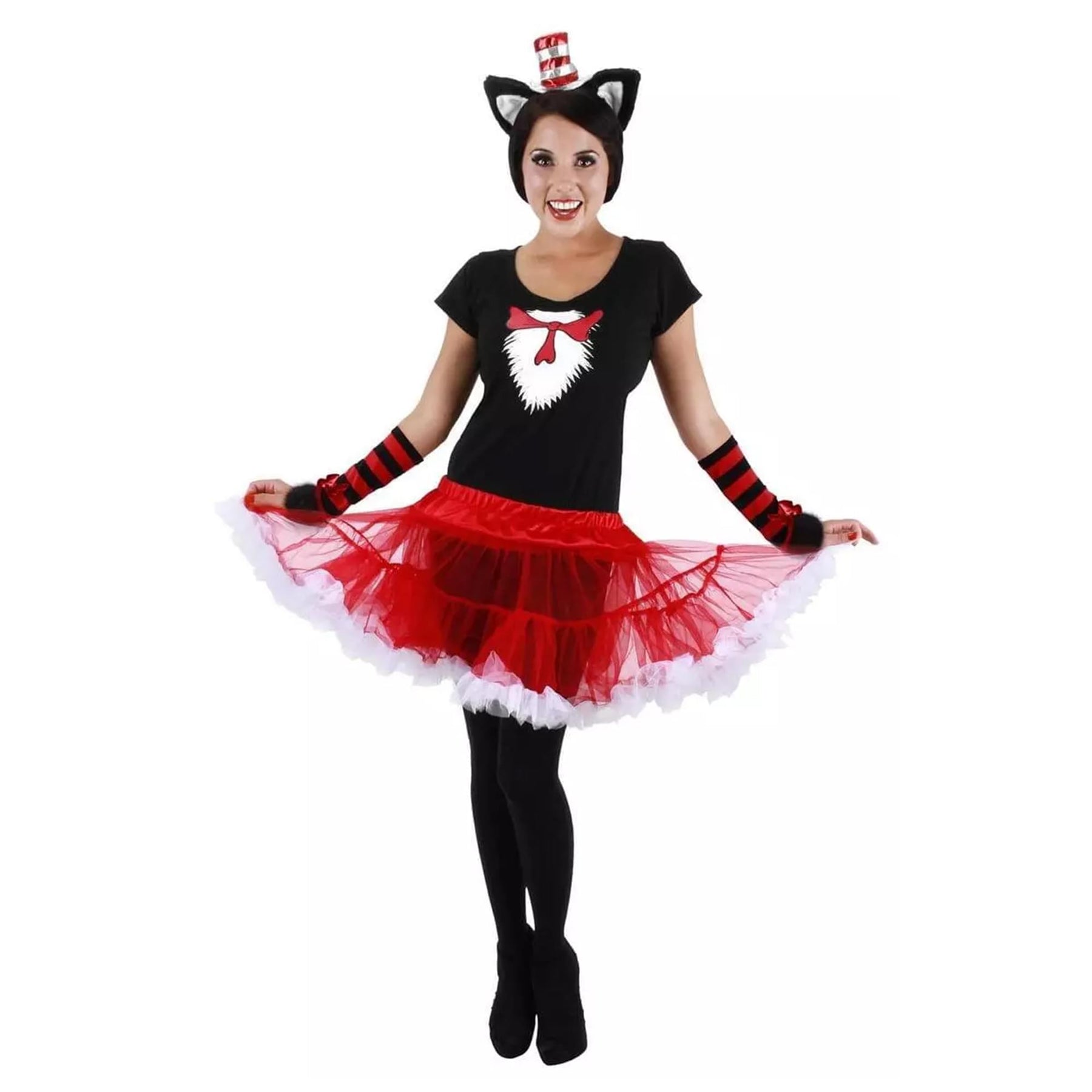 Dr. Seuss Cat In The Hat Tutu Dress Costume Adult