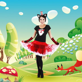 Dr. Seuss Cat In The Hat Tutu Dress Costume Adult