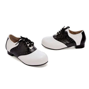 Saddle Shoe 1" Heel Child Shoes, White/Black