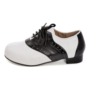 Saddle Shoe 1" Heel Child Shoes, White/Black