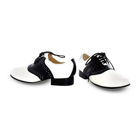 Saddle Shoe 1" Heel Child Shoes, White/Black