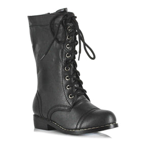 1" Black Combat Boots Child