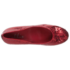 Red Judy 2" Heel Sequined Adult Shoes