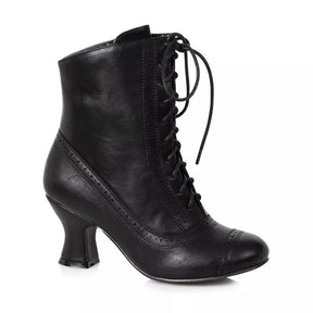 Victorian 2.5" Heel Women's Mid Calf Lace Up Costume Boot (Black)