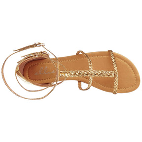 Cairo Gladiator Women's Costume Sandals, Gold