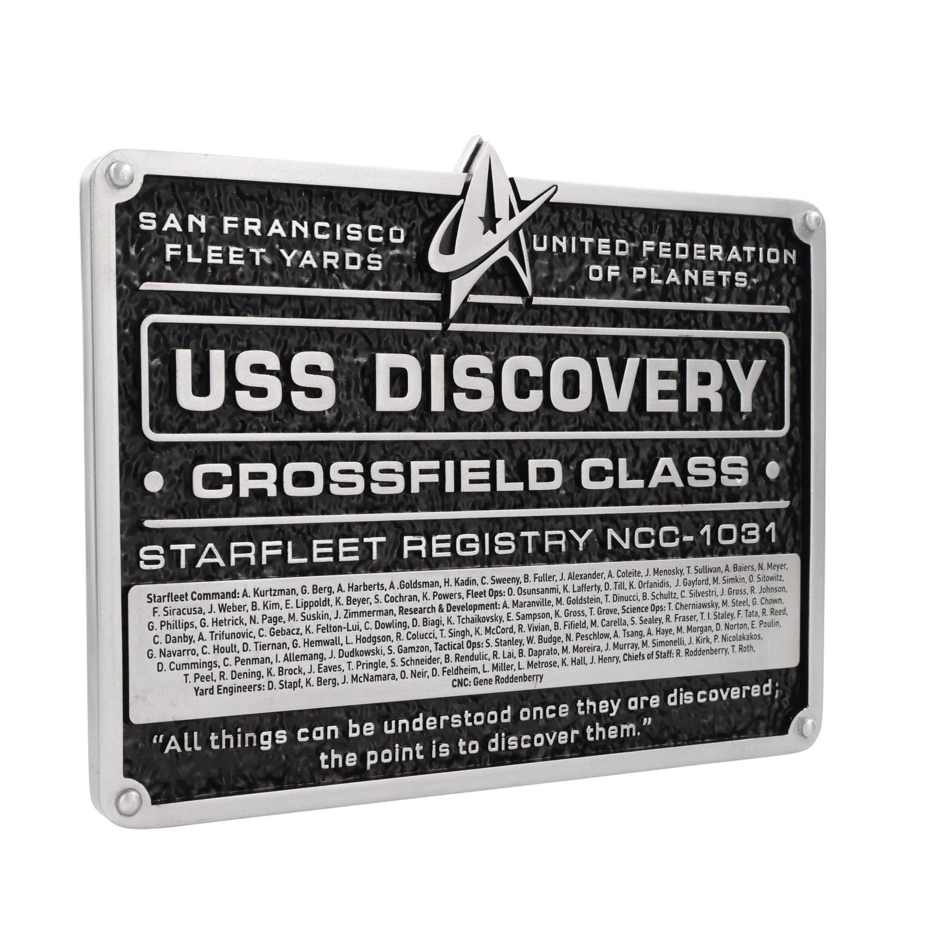 Eaglemoss Star Trek USS Discovery NCC-1031 Dedication Plaque Replica