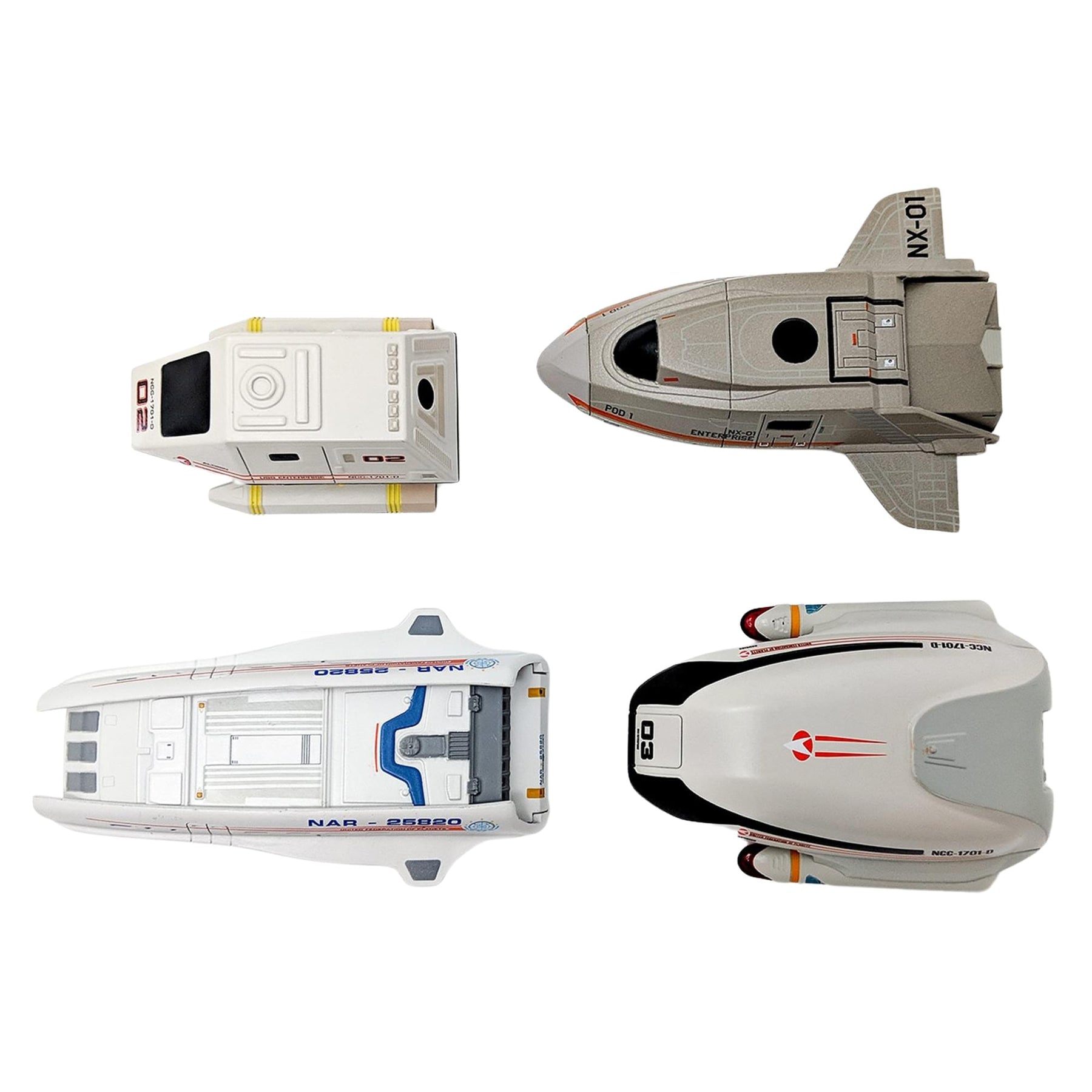 Eaglemoss Star Trek Shuttlecraft Replica Set 2 Executive, NX, Type-7, Type-15