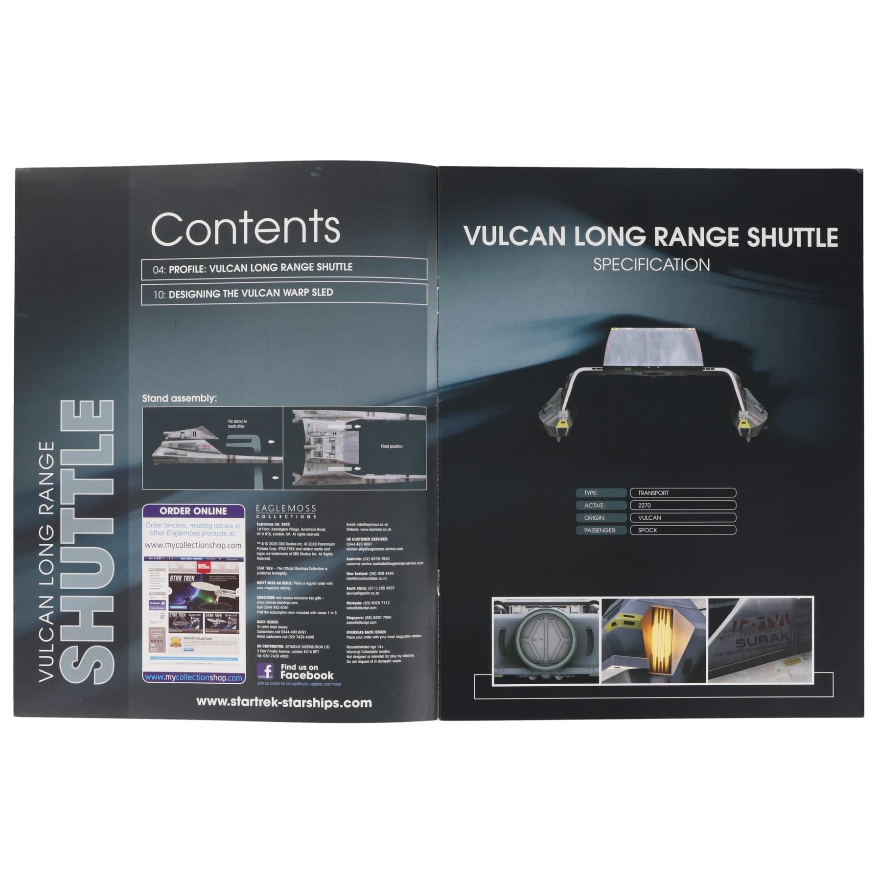 Eaglemoss Star Trek Starships Long Range Vulcan Shuttle Magazine