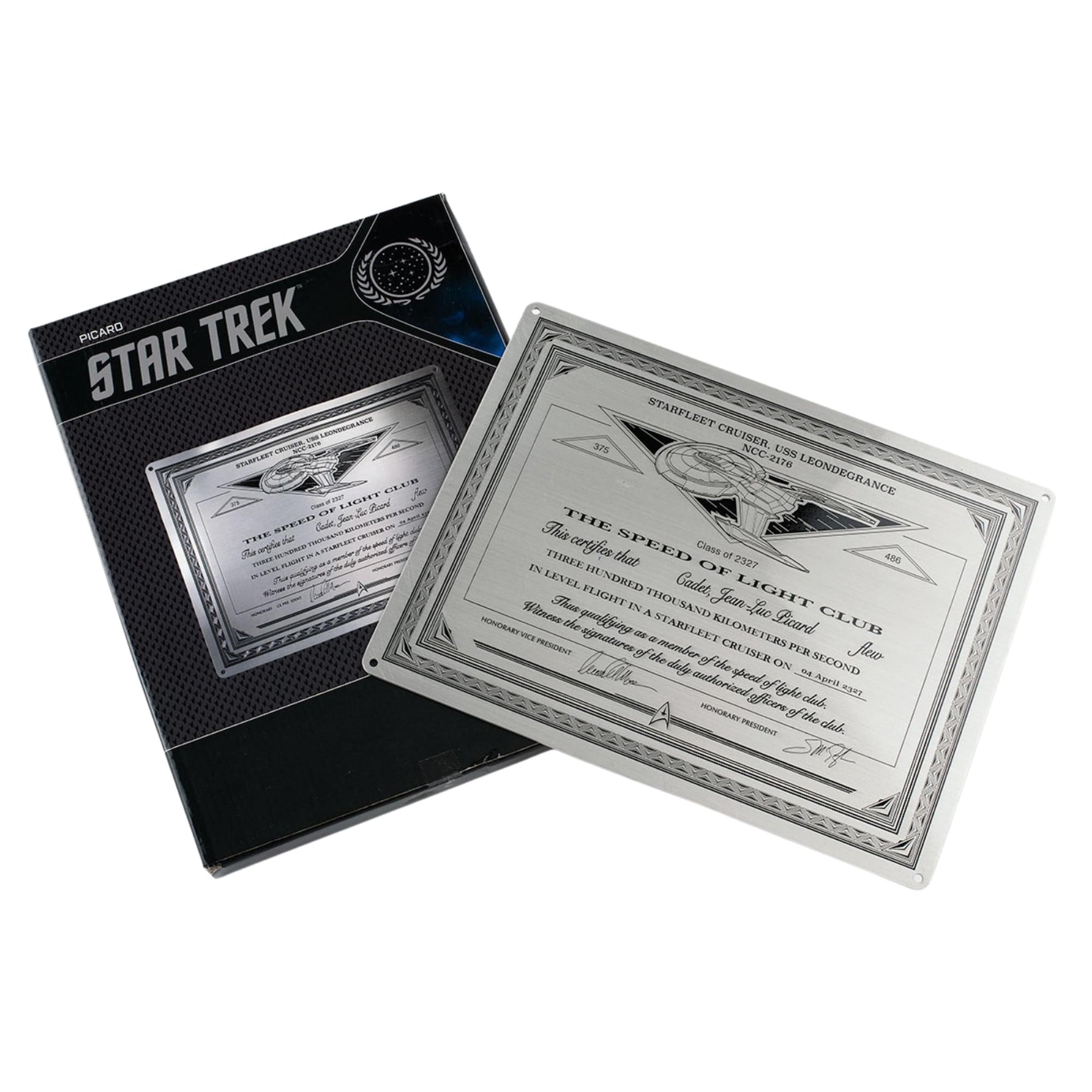 Eaglemoss Star Trek Picard Speed Of Light Club Metal Plaque Replica