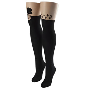 Death Note with Skull Women's Printed Tights