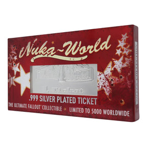 Fallout Limited Edition .999 Silver Plated Replica Nuka World Ticket