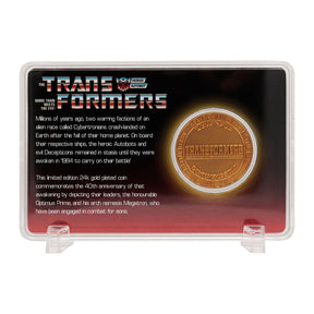 Transformers 40th Anniversary 24k Gold Plated Coin