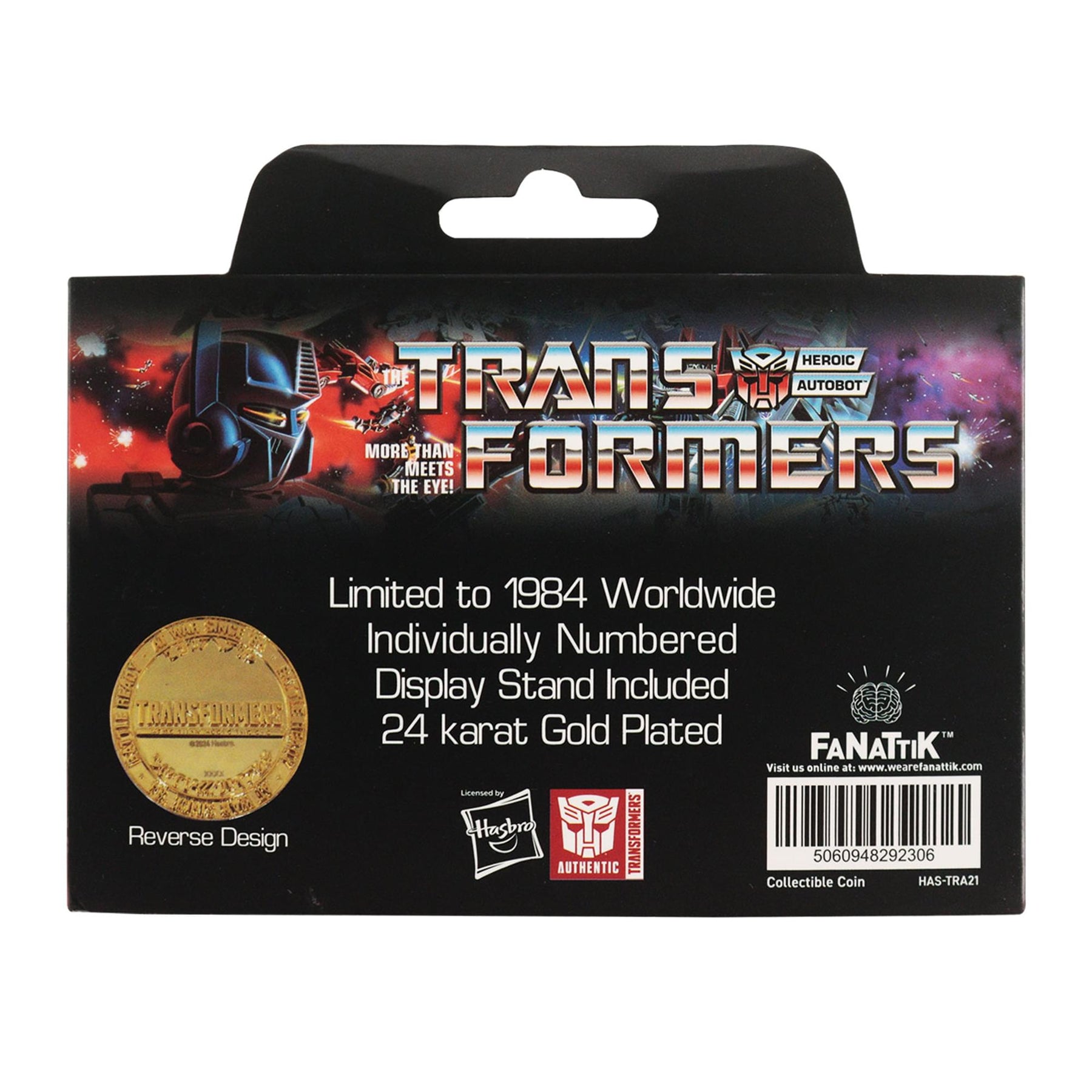 Transformers 40th Anniversary 24k Gold Plated Coin