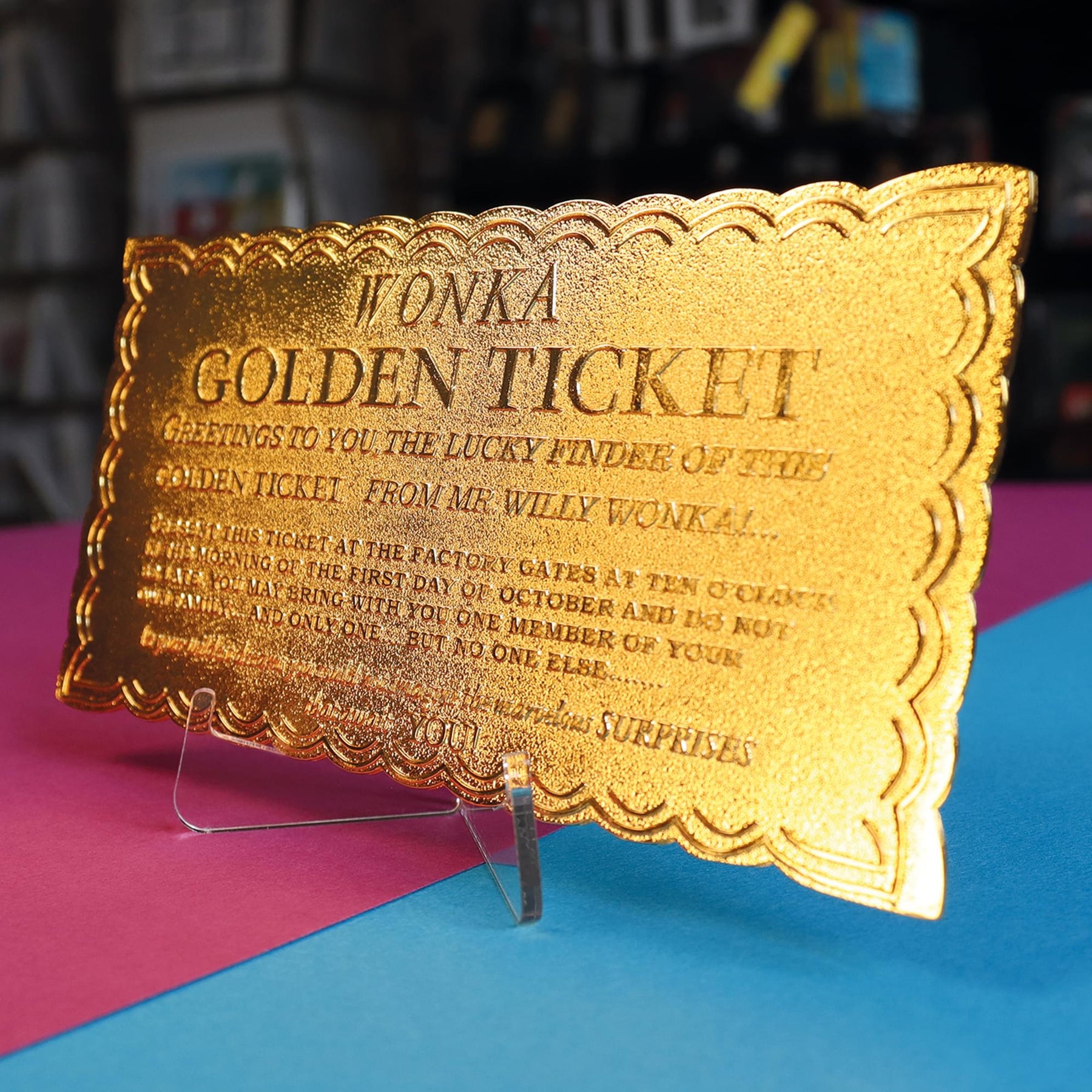 Willy Wonka Full-Sized Golden Ticket Replica | Collector's Edition