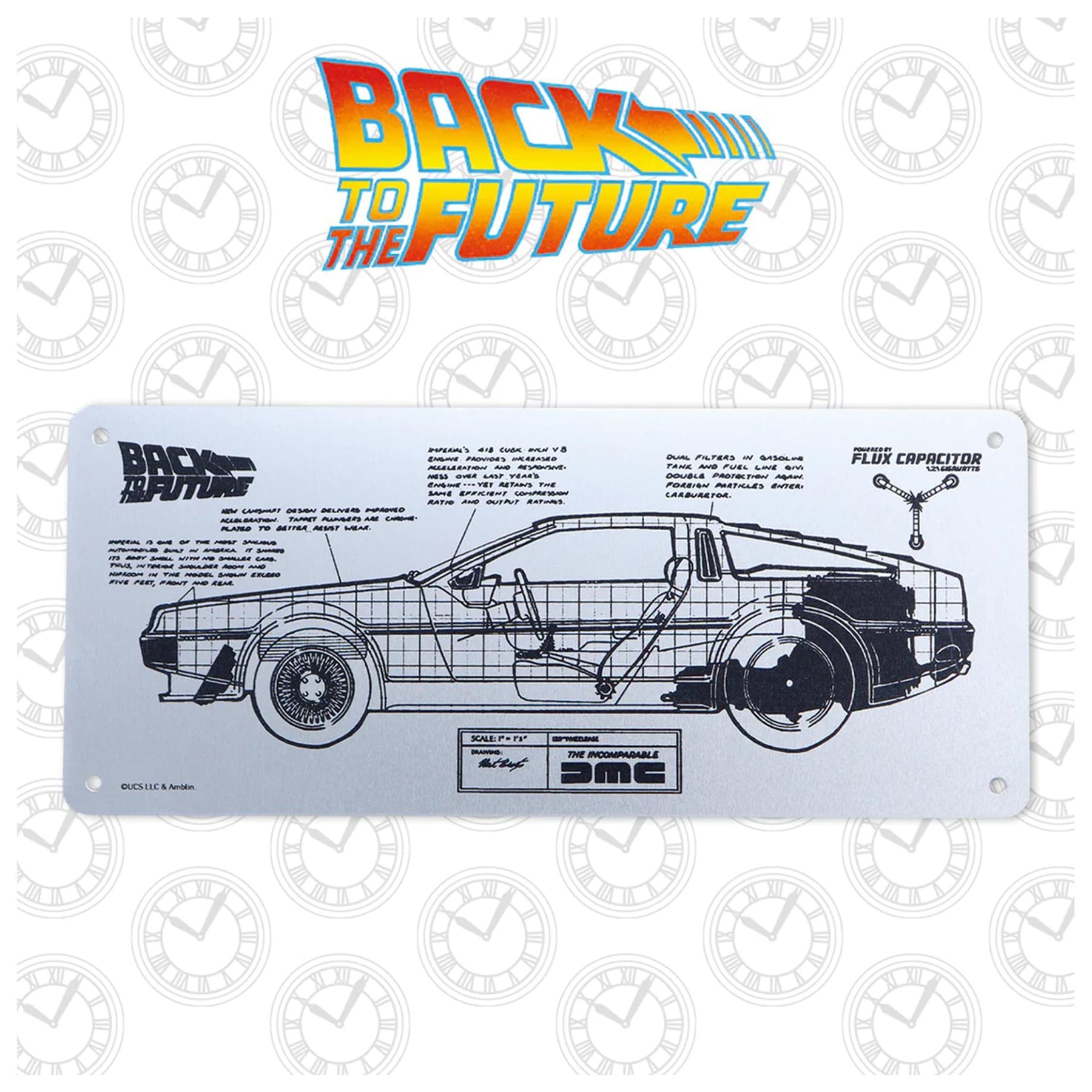 Back to the Future DeLorean Schematic Fan-Plate | Free Shipping