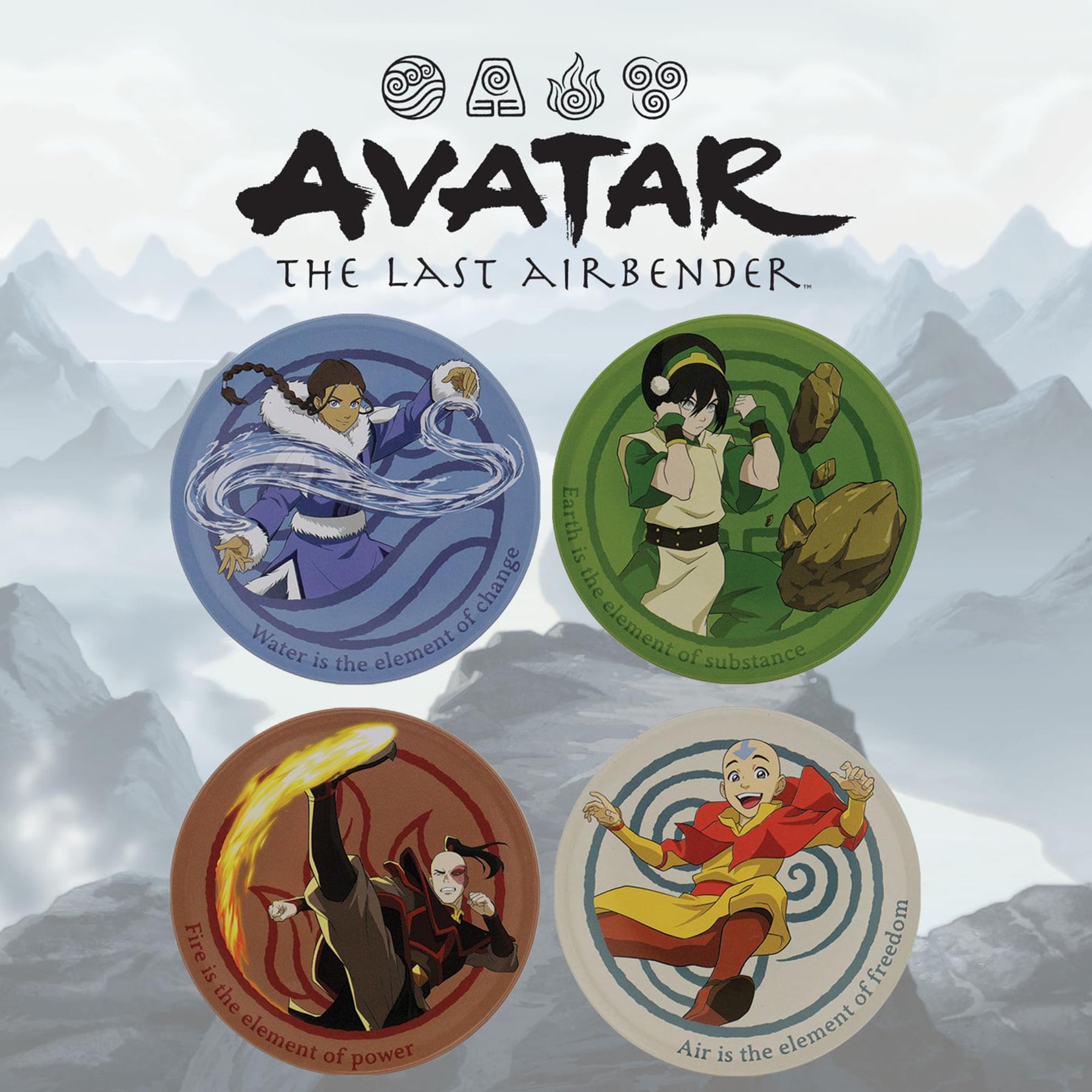 Avatar: The Last Airbender Metal Coaster Set of 4