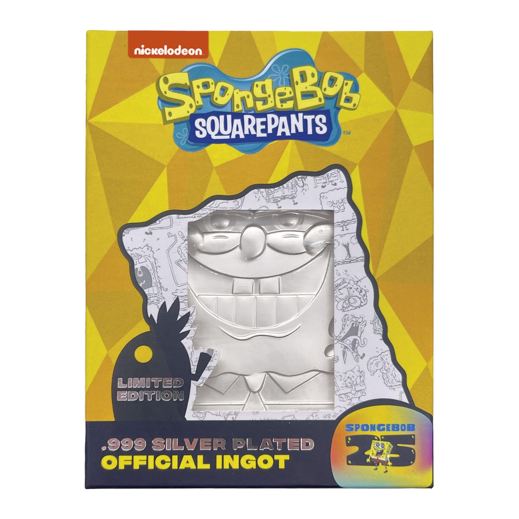 SpongeBob SquarePants 25th Anniversary .999 Silver Plated Ingot