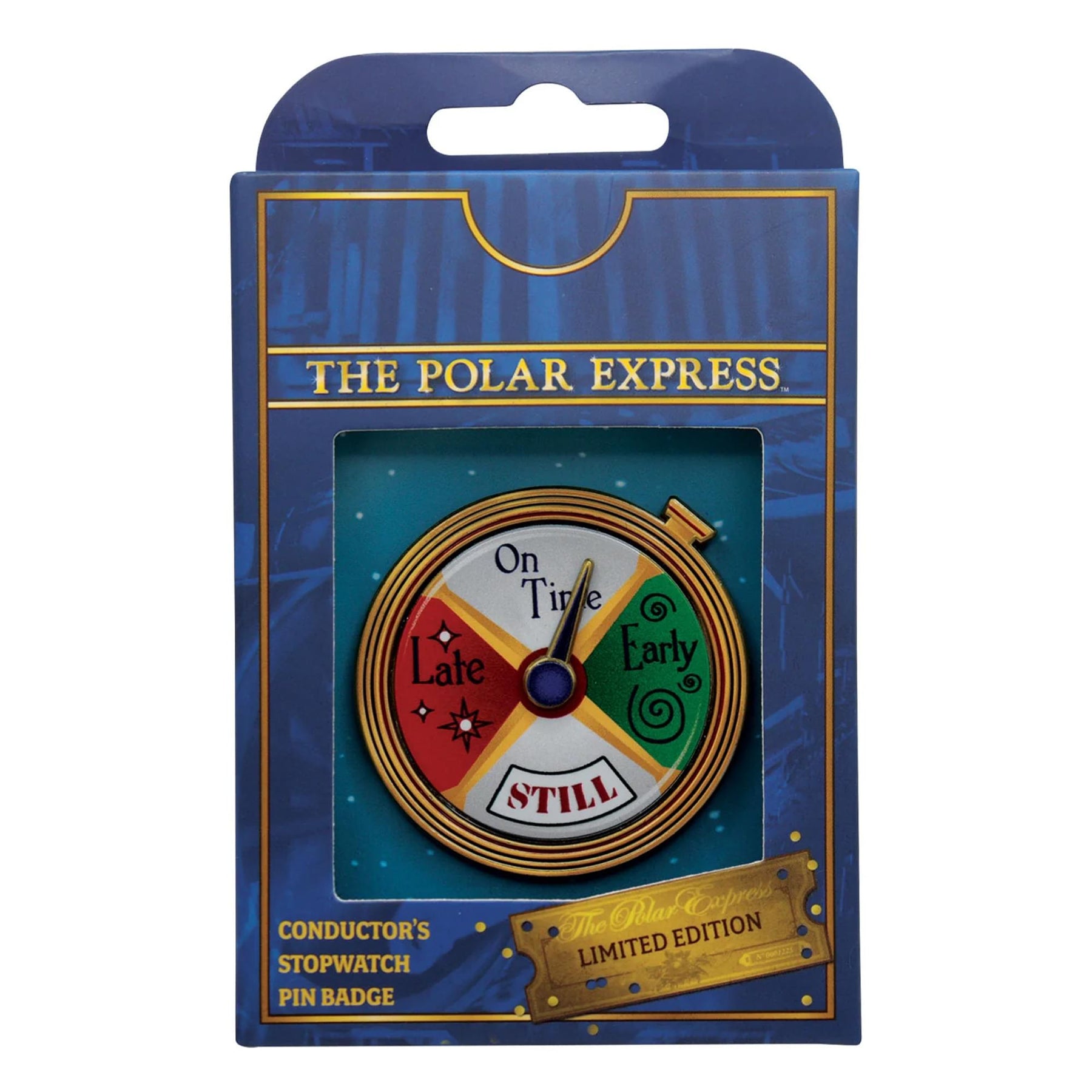 The Polar Express Conductor's Stopwatch Spinning Pin Badge