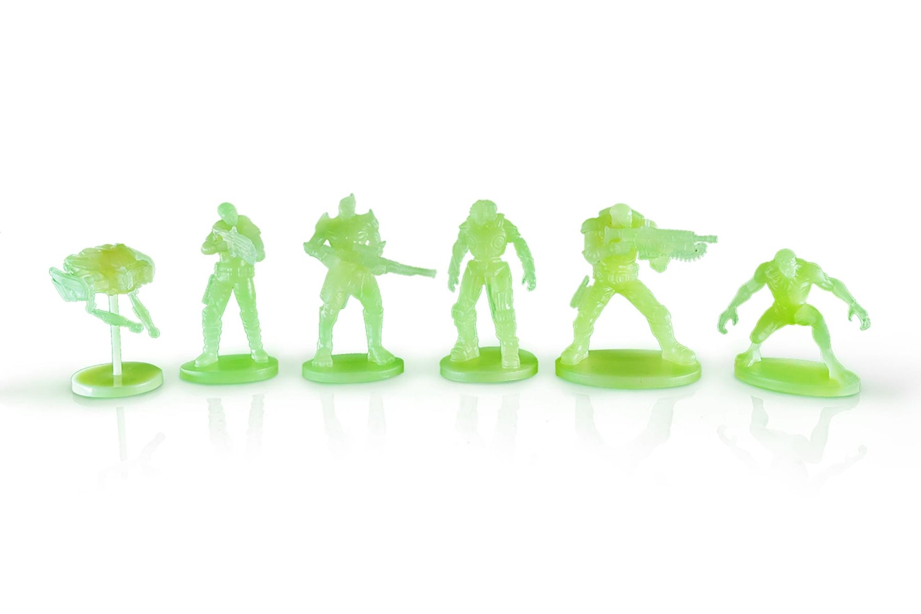 Gears of War Nanoforce Army Builder Figure Collection - 6 Pack - Glow In The Dark