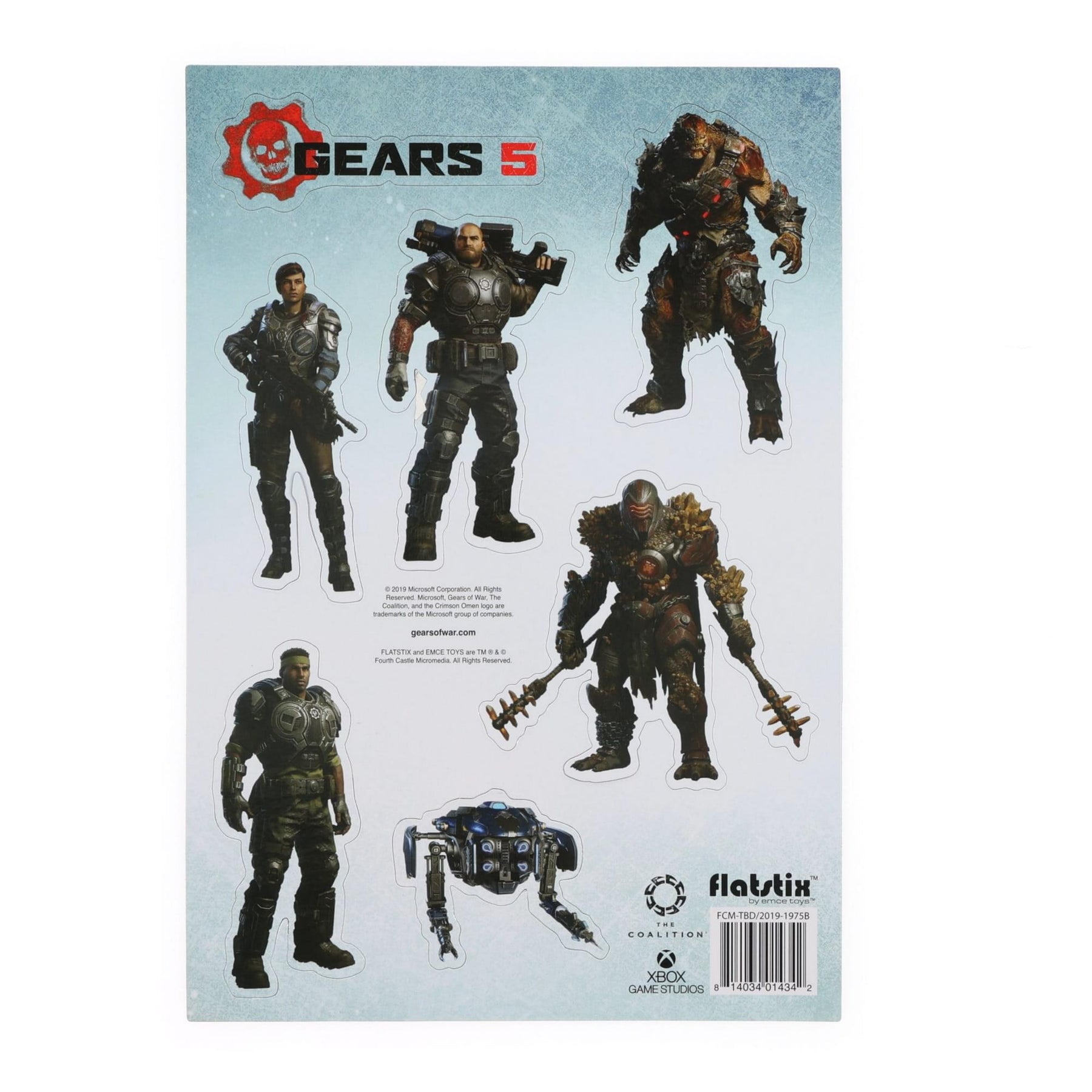 Gears of War 5 Fridge Magnet Stickers | 6 Character Designs | 7 x 10 Sheet