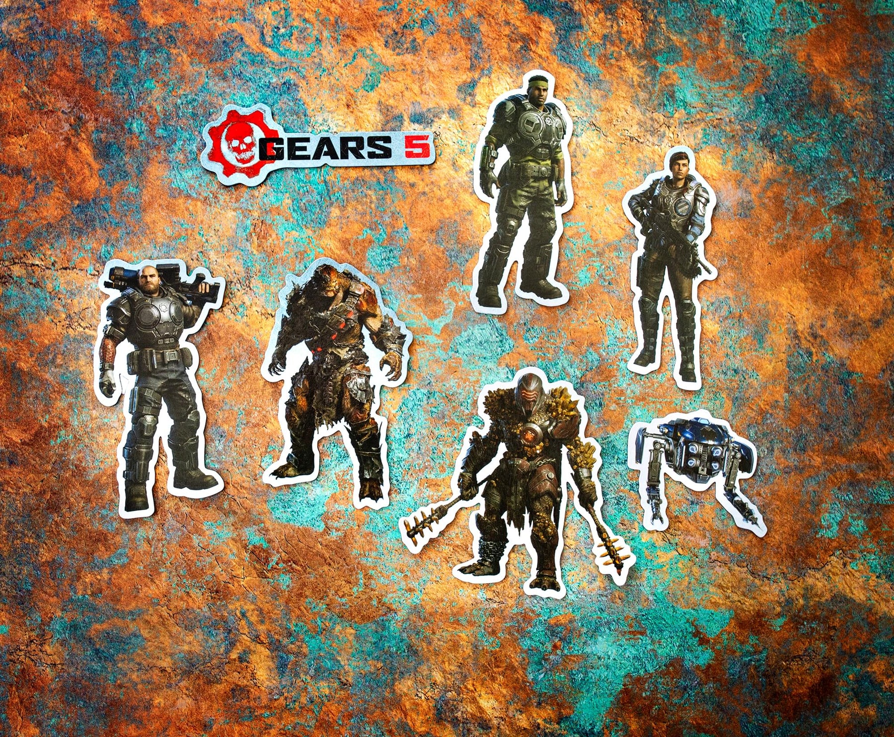 Gears of War 5 Fridge Magnet Stickers | 6 Character Designs | 7 x 10 Sheet