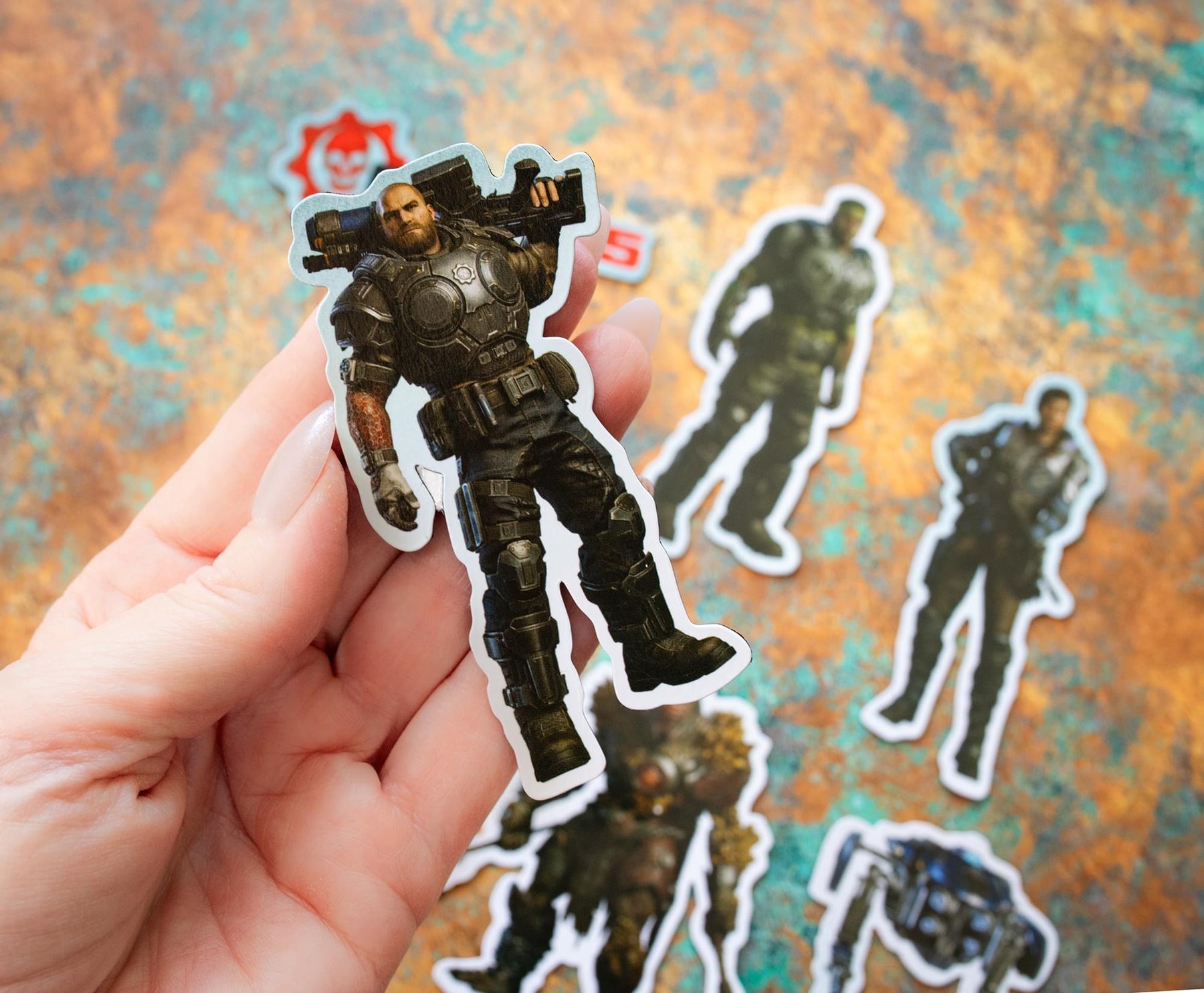 Gears of War 5 Fridge Magnet Stickers | 6 Character Designs | 7 x 10 Sheet