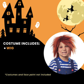 Evil Doll Child Costume Wig | Red