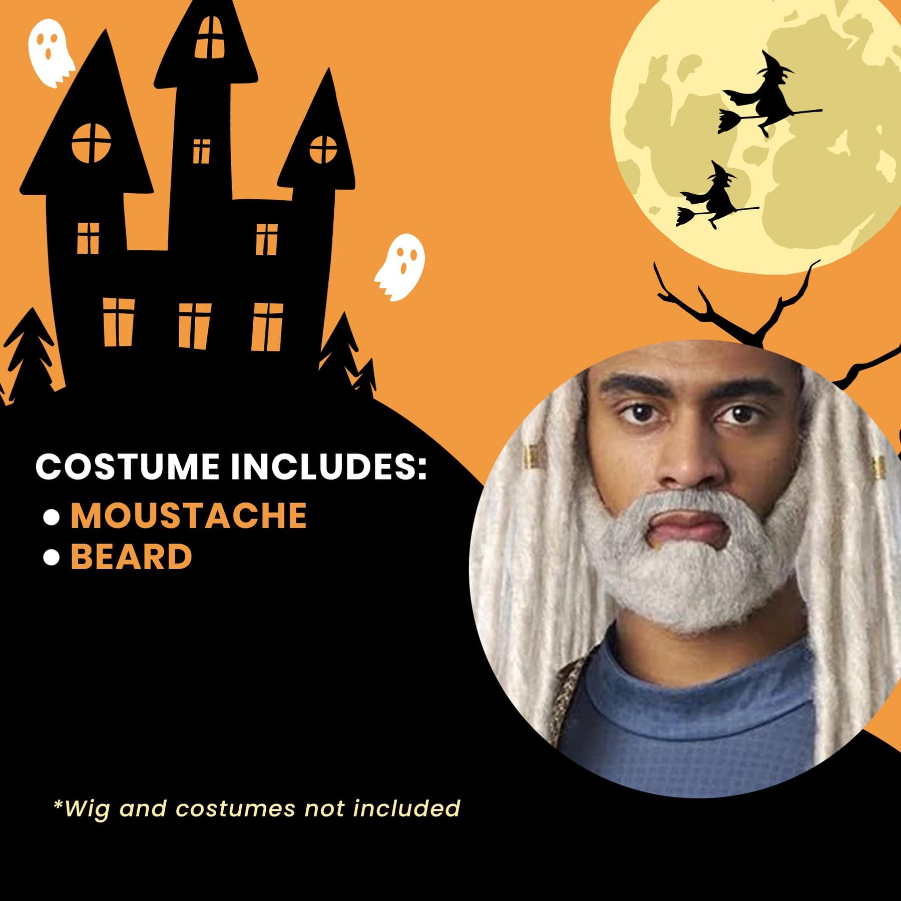 Lord of the Sea Adult Costume Moustache and Beard Set