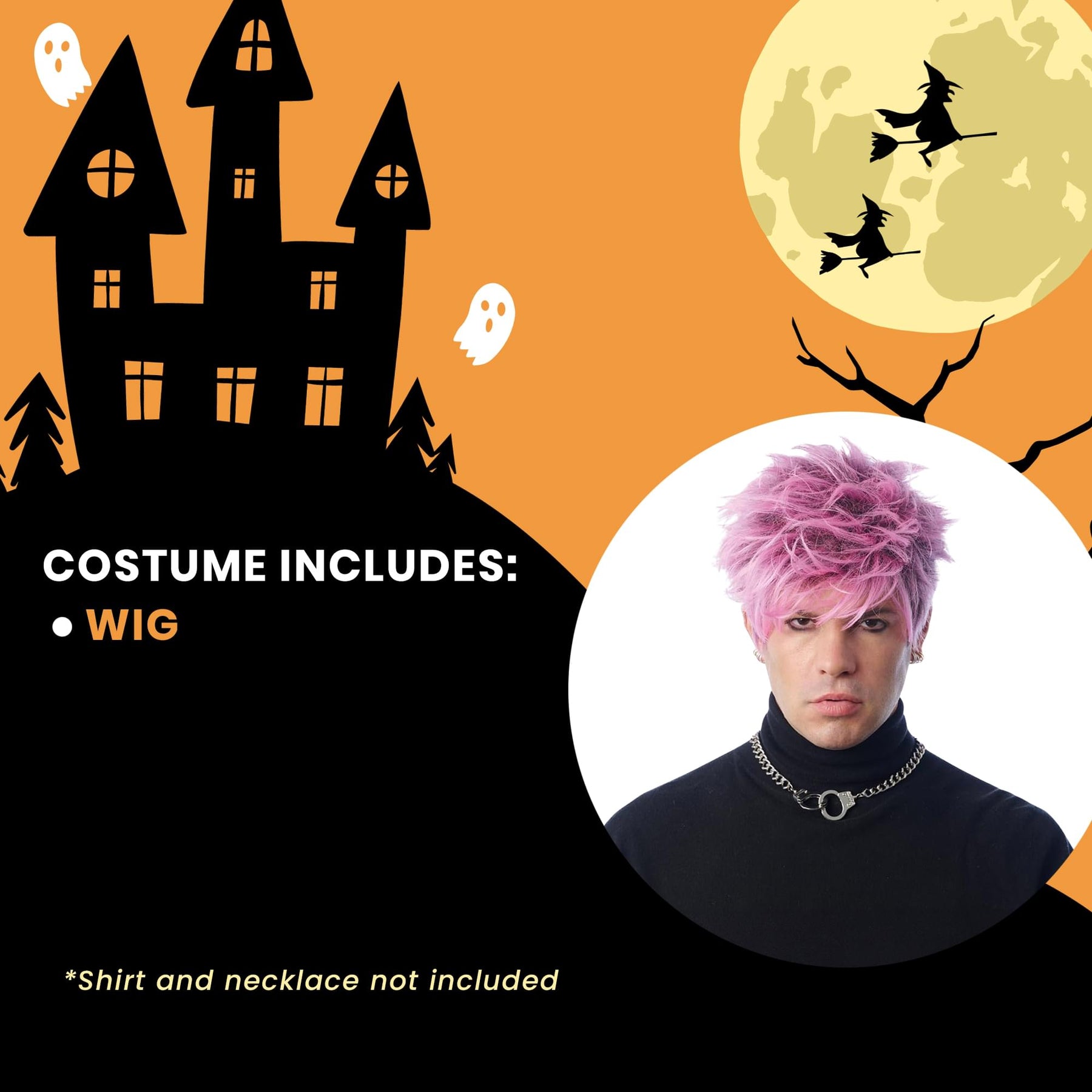 Rap Rocker Adult Pink Costume Wig